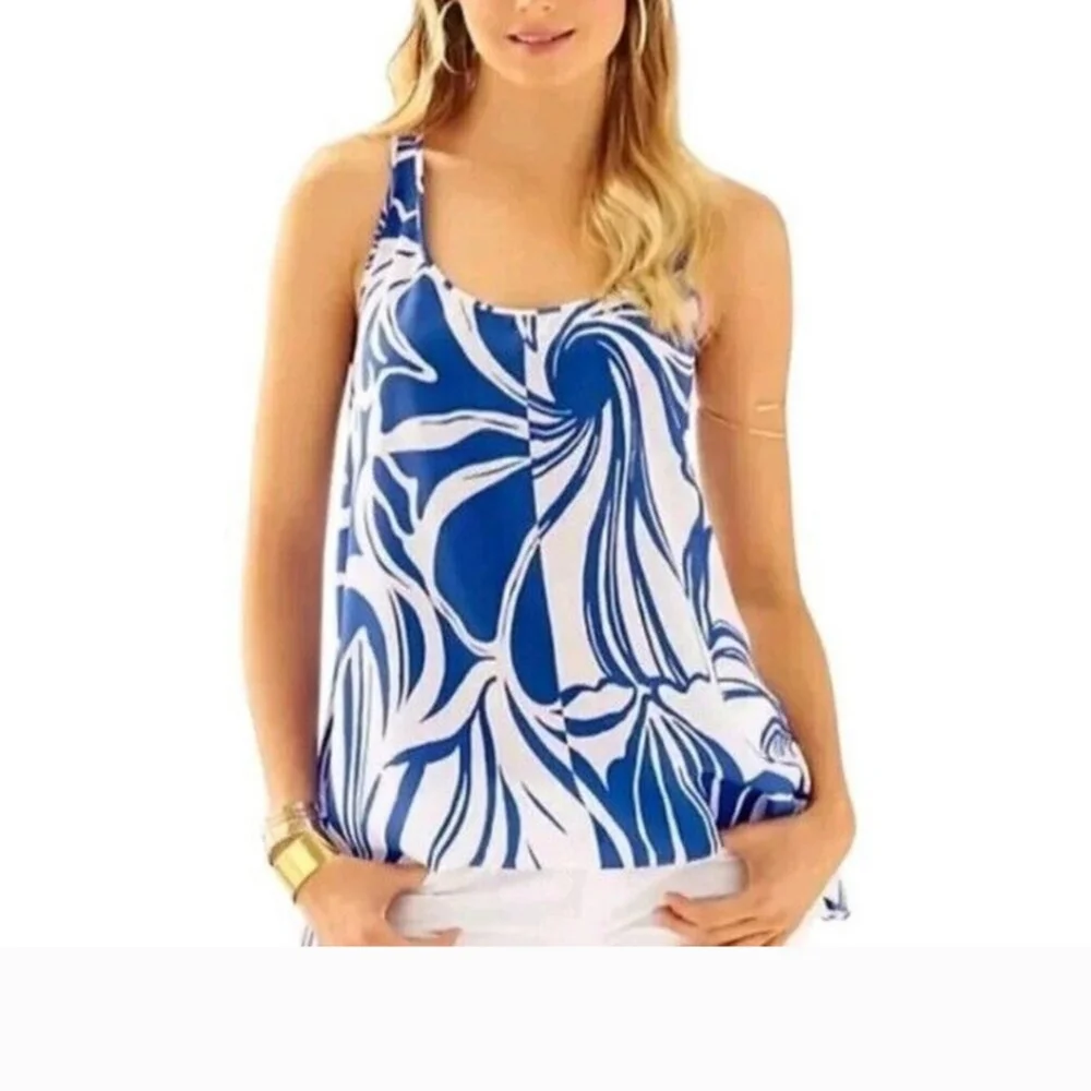 Lilly Pulitzer Malie Silk Racerback Tank Top